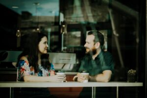 Couple on a coffee shop date