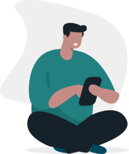 Illustration of man on mobile device